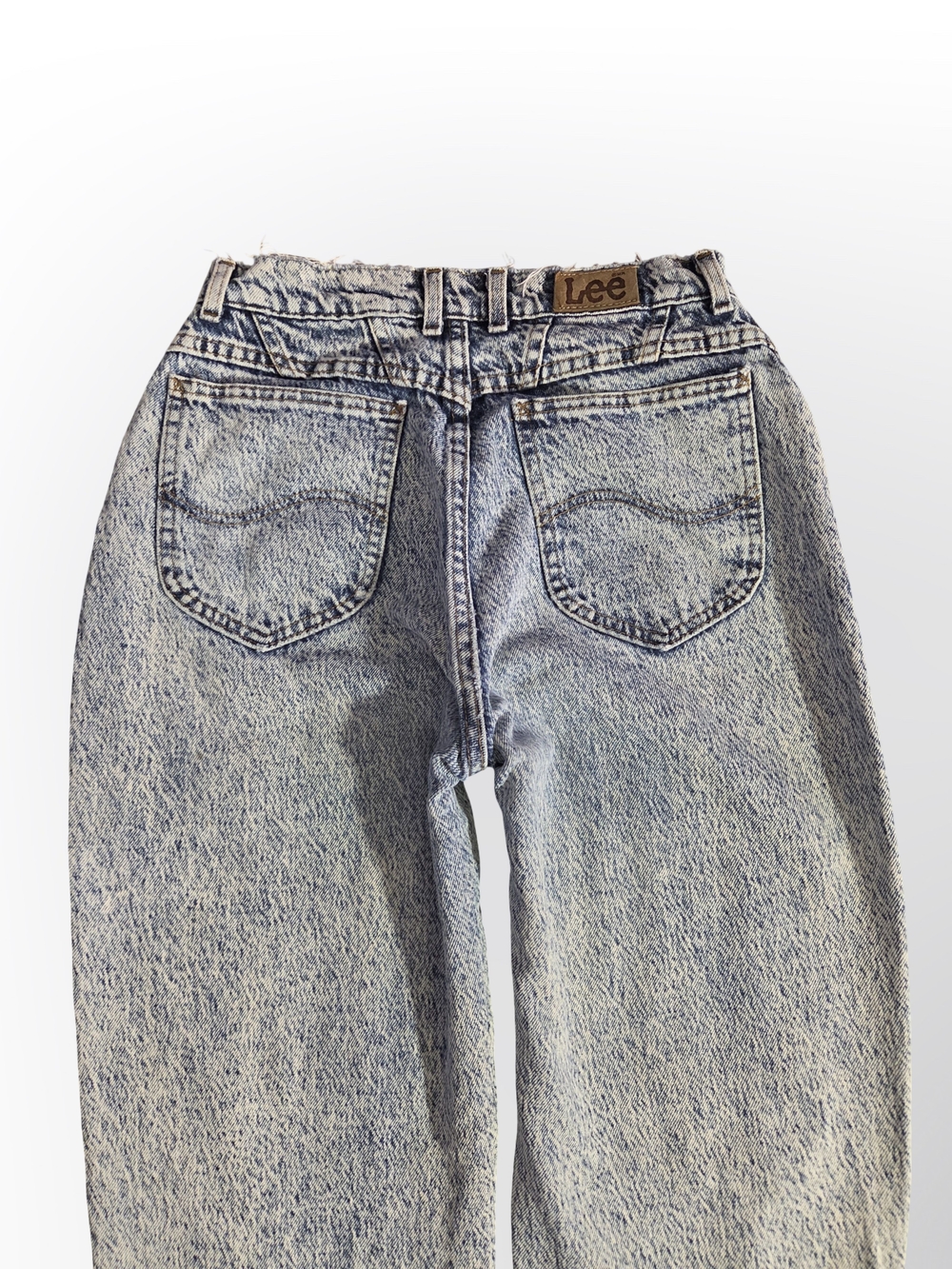 Vintage 80s Lee Acid Wash High Rise Mom Jeans Size 10 Distressed  Denim